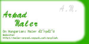 arpad maler business card